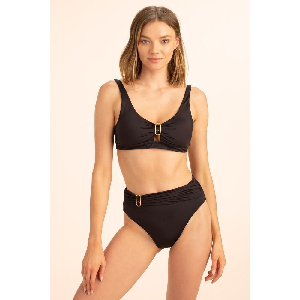 NWT Trina Turk Monaco Keyhole Halter Swim Top Belted Waist Bikini Bottom Size 10